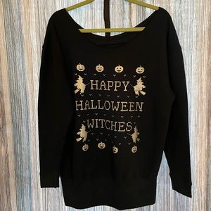 Halloween off-the-shoulder sweatshirt
